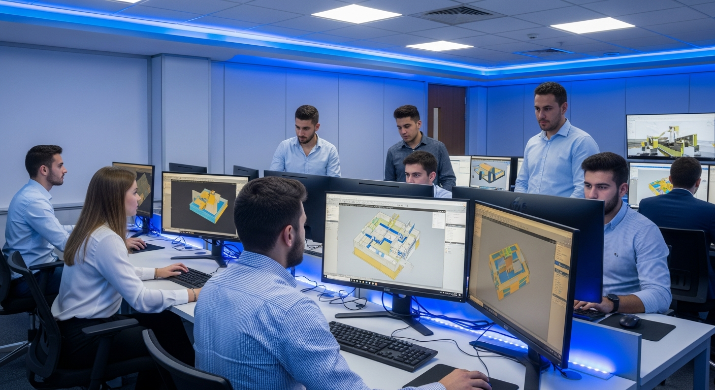 Engineering classroom with computers